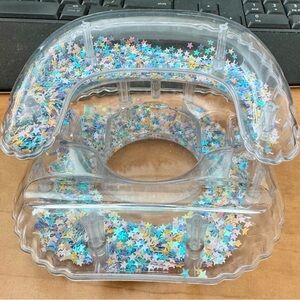 ✨ Clear Glitter Retro Phone Stand | Y2K Star Confetti Holder 📱💖